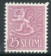 FINLAND 1959 Definitive: Lion 25 M. MNH / **.. .  Michel 502 - Nuevos
