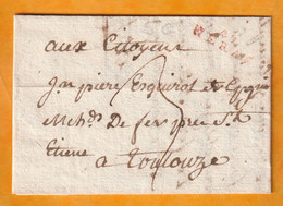 1803 - 2e Jour Complémentaire An 11 - Marque Postale 45 NERAC En Rouge Sur LAC Vers TOULOUSE - 1801-1848: Precursors XIX