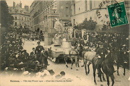 Rennes * La Fête Des Fleurs 1910 * Le Char Des Cloches De Rome * Défilé Cavalcade - Rennes