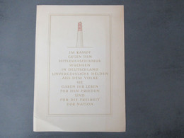 DDR 1960 Gedenkblatt Konzentrationslager Sachsenhausen / Kämpfer Gegen Den Faschismus U. SSt. Oranienburg - Cartas & Documentos