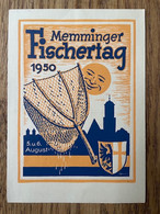 Germany 1950 Postcard Postkarte Memminger Fischertag Moon Coat Of Arms Fishing Net - Memmingen