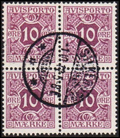 1907. Newspaper Stamps. 10 Øre Lilac. Wmk. Crown. 4-block. (Michel V4X) - JF521007 - Port Dû (Taxe)