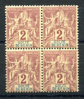 RC 23236 GOLF DU BENIN COTE 64€ N° 21 - 2c TYPE GROUPE BLOC CE 4 NEUF ** MNH ( VOIR DESCRIPTION ) - Unused Stamps