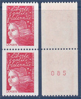 Marianne De Luquet - 1997 - TVP Rouge - Type I - Roulette Paire Avec Et Sans N° Rouge - Y & T N° 3084 & 3084 A - Coil Stamps