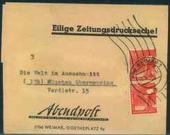 1948: WÄHRUBGSREFORM, Zeitungsdrucksache Im Alten RM-Tarif Ab "WEIMAR 23.6.38". - Andere & Zonder Classificatie