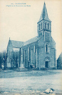 ST SEBASTIEN - L'église Et Le Monument Aux Morts - Tirage Bleu - 767 - Saint-Sébastien-sur-Loire