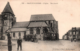 80 / BRAY SUR SOMME / L EGLISE / ENGINS DE CHANTIER - Bray Sur Somme