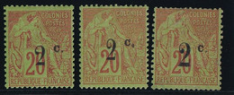Réunion N°45 - Les 3 Types - Neuf * Avec Charnière - N°45b Neuf Sans Gomme - TB - Unused Stamps