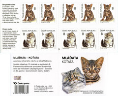Czech Republic - 2022 - Young Animals - Kitten - Mint Self-adhesive Stamp Booklet With Hologram - Nuovi