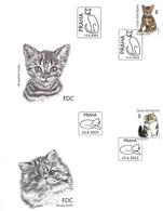 Czech Republic - 2022 - Young Animals - Kitten - Set Of 2 FDCs (first Day Covers) - FDC