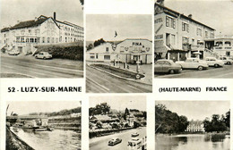 Luzy Sur Marne * Souvenir Du Village * 2 Cpa * Station Essence FINA * Péniche * Hôtel Restaurant BEAUSEJOUR - Autres & Non Classés