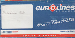 EUROLINES Romania - Bilet De Calatorie / Passenger Ticket / Lufthansa / Factura / Boarding Pass /  Ticket Bagage - Billetes