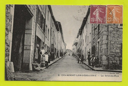 69 CHAMBOST LONGESSAIGNE N°2 La Grande Rue En 1929 Nombreux Personnages Vers St Laurent De Chamousset - Saint-Laurent-de-Chamousset