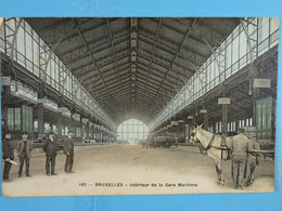 Bruxelles Intérieur De La Gare Maritime (colorisée) - Maritime