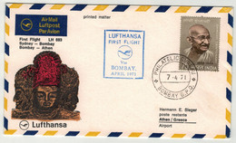 Inde // India // Poste Aérienne // Vol Lufthansa Sydney-Bombay Et Bombay-Athen (avril 1971) - Corréo Aéreo