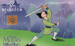 7515 Télécarte Collection MULAN    ( Recto Verso)  ( BD Disney )  Carte Téléphonique Belgique - Disney