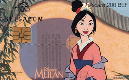 7518 Télécarte Collection MULAN    ( Recto Verso)  ( BD Disney )  Carte Téléphonique Belgique - Disney