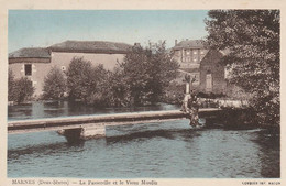 MARNES LA PASSERELLE ET LE VIEUX MOULIN IMPRIMERIE COMBIER MACON RARE - Andere & Zonder Classificatie