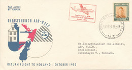 New Zealand Flight Cover Christchurch Air - Race To Amsterdam 12-10-1953 - Cartas & Documentos