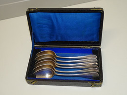 * COFFRET 6 PETITES CUILLERES Métal BLANC & 18 BOULENGER N III Déco TABLE   E - Spoons