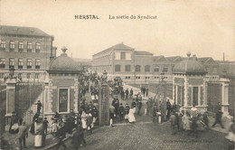 HERSTAL - La Sortie Du Syndicat - Carte Très Animée Et Circulé En 1912 - Herstal
