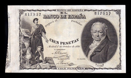 España Spain 100 Pesetas Goya 1886 Pick 36 MBC VF - 100 Pesetas