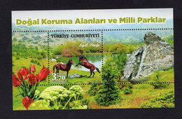 Turkey/Turquie 2017 - Horses - National Protected Areas And National Parks - Minisheet - MNH** - Superb*** - Brieven En Documenten