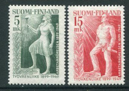 FINLAND 1949 Finnish Workers' Movement MNH / **.  Michel 370-71 - Unused Stamps
