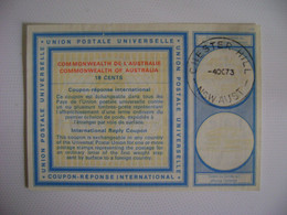 AUSTRALIA -INTERNATIONAL RESPONSE COUPON, 18 CENTS USED IN CHESTER HILL IN 1973 IN THE STATE - Altri & Non Classificati