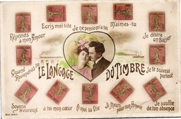 Le Langage Du Timbre - Représentations Timbres - Couple Amour - - Briefmarken (Abbildungen)