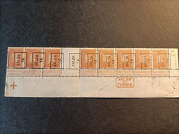 N 108 ** Mnh  " ARLON 14 " Strook V 8 + Bladrand " ATELIER DU TIMBRES " - Typografisch 1912-14 (Cijfer-leeuw)