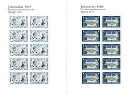 Denmark; Christmas Seals 1907-1908; Reprint/Newprint Small Sheet With 10 Stanps.  MNH(**), Not Folded. - Essais & Réimpressions