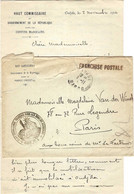 France Maroc Oriental Lettre Avec Enveloppe Franchise Postale 1914 - Cartas & Documentos