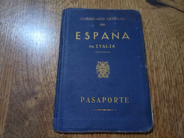 1947 Spain Consular Passport Passeport Issued In Genova Italy For Travel To Switzerland Italy Germany - Documenti Storici