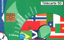 7538 Télécarte  Collection MASCOTTE FOOT Coupe Du Monde Football Groupe  A Et B France 98 Footix (Recto Verso) - Sport