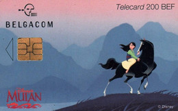 7545 Télécarte Collection MULAN    ( Recto Verso)  ( BD Disney )  Carte Téléphonique Belgique - Disney