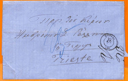 99227 - GREECE - POSTAL HISTORY - Prephilatelic Cover:  PIREO Patras TRIESTE - ...-1861 Préphilatélie