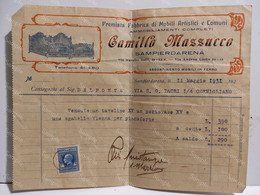 Italy Italia Fattura Invoice CAMILLO MAZZUCCO Sampierdarena Fabbrica Mobili 1931 - Italia