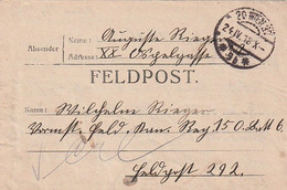Feldpostbrief - Wien - Nach Feldpost 292 (60720) - Brieven En Documenten
