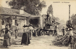 DEPT 40 GABARRET LE DÉPIQUAGE  TRES BELLE ANIMATION 9X14 REIMPRESSION DE CARTES ANCIENNES - Gabarret