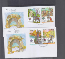 ISRAEL - 2005 - CRUSADER SITES IN ISRAEL SET OF 4  WITH TABS  ON 2  ILLUSTRATED FDC - Cartas