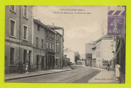 69 PONTCHARRA Entrée Du Bourg Par La Route De Lyon Poste ? à Gauche Attelage Et Landau Ancien En 1929 - Pontcharra-sur-Turdine