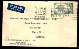 EN PROVENANCE DE SYDNEY - 1953 - PAR AVION - POUR MULHOUSE - Covers & Documents