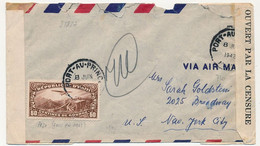 HAITI - Env. Affr 60c Poste Aérienne - Port Au Prince 8 Juillet 1942 - Pour New York - Censures US Et Haiti - Haïti