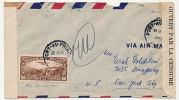 HAITI - Env. Affr 60c Poste Aérienne - Port Au Prince 8 Juillet 1942 - Pour New York - Censures US Et Haiti - Haiti