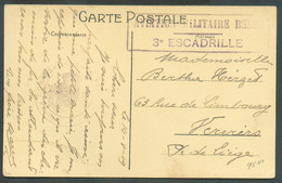 C.P D'ANVERS Obl. AVIATION MILITAIRE BELGE 3° ESCADRILLE Expédiée Le 14-8-1919 Vers Verviers  TB  Et RR - 19524 - Storia Postale