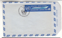 Nations Unies - Genève - Aérogramme De 1969 - Entier Postal - Oblit Genève - Valeur 6 Euros - Briefe U. Dokumente