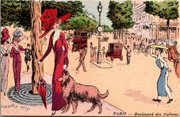 75 PARIS - Boulevard Des Italiens  - Femmes à Chapeaux - Illustrateur NAILLOD Charles - Série 37 - Naillod