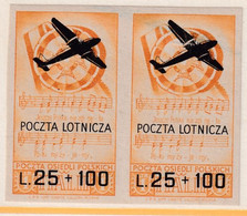 POLAND 1946 "Poczta Osiedli Polskich W Italii" Imperf Airmail Fi 10A Mint Never Hinged - Vignette Della Liberazione