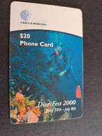 DOMINICA $ 20,- DIVE FEST  2000 /  DIVER  CHIPCARD    Fine Used Card  ** 10024 ** - Dominica